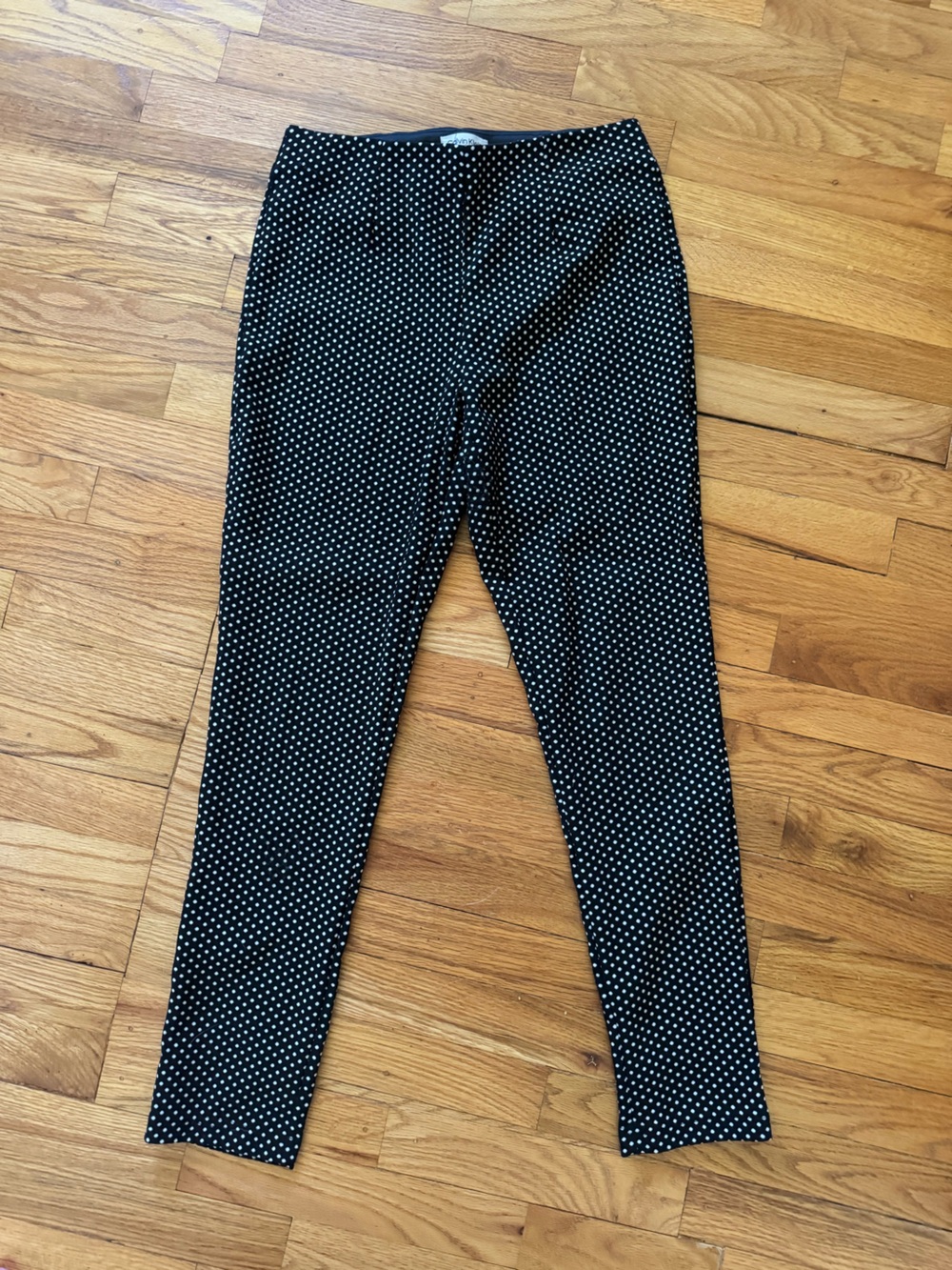 Calvin Klein Black Polka Dot Slim Pants